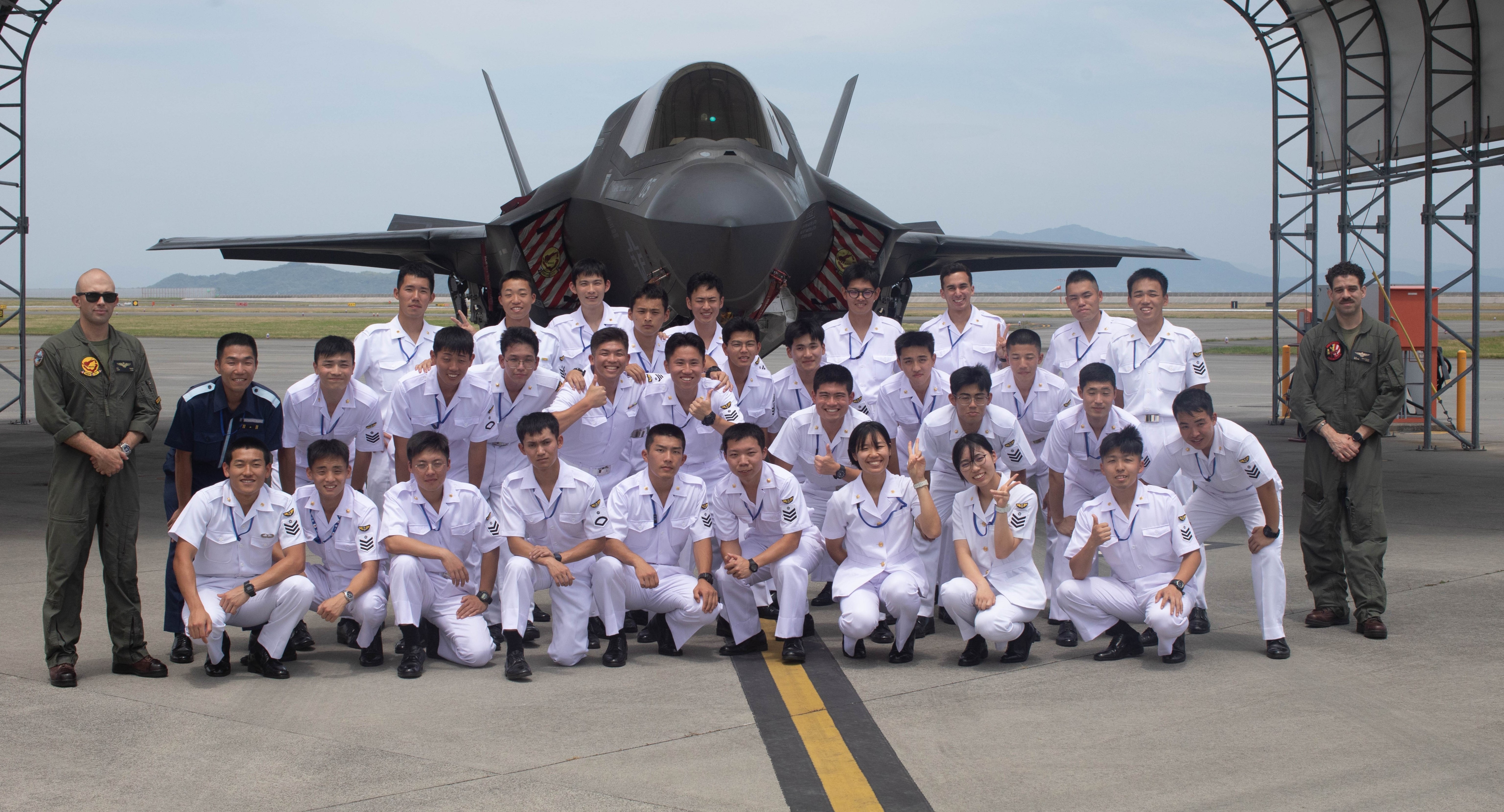 A U.S. Marine Corps F-35B Lightning II aircraft with Marine Fighter Attack Squadron (VMFA) 214, Marine Aircraft Group 13, 3rd Marine Aircraft Wing prepares to land at Marine Corps Air Station Iwakuni, Japan, March 8, 2025. 